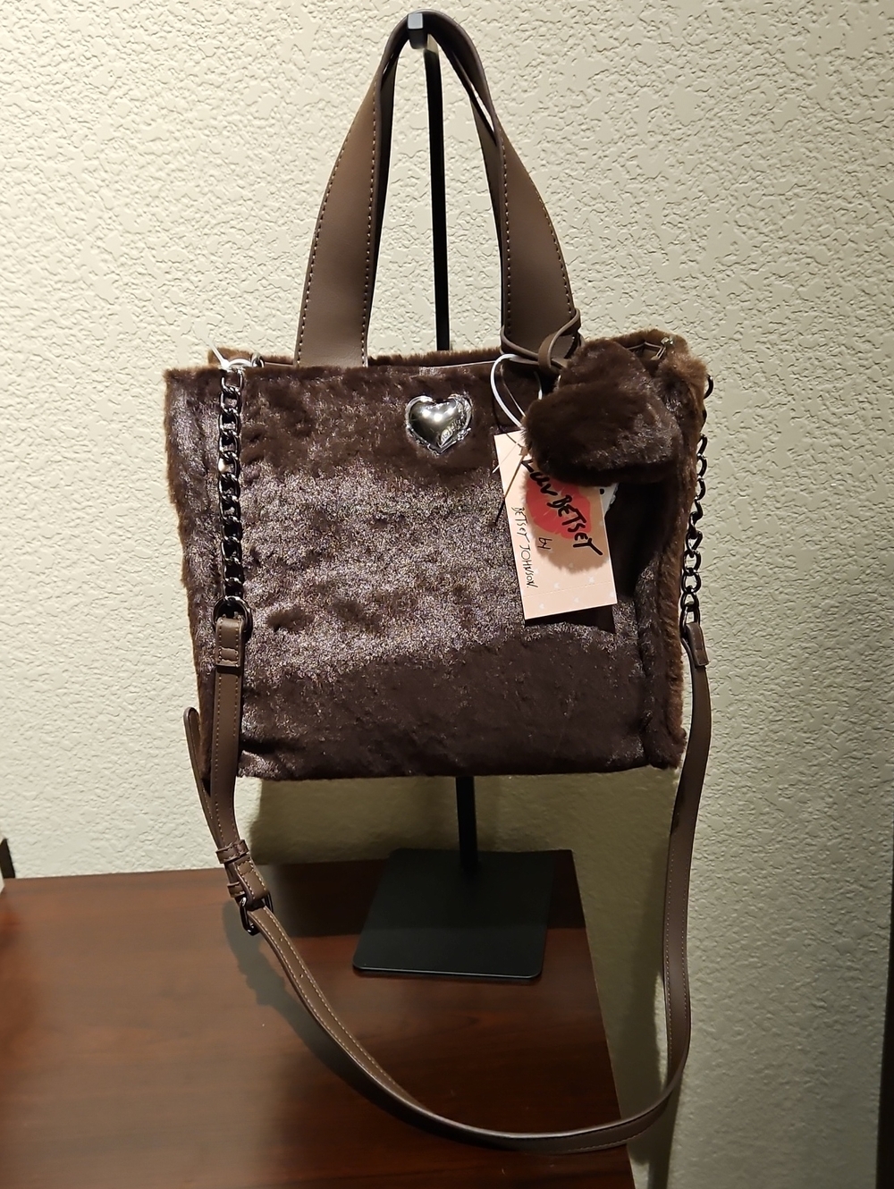 Luv Betsey By Betsey Johnson - Dark Brown Faux Fur Purse